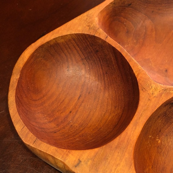 MCM Wood of the World Hand Carved Wood Leaf Tray - Picture 7 of 12